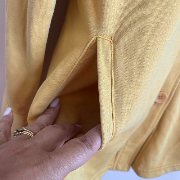 Avec Les Filles Womens Shirt Jacket Shacket Size M Yellow Button Up Utility Soft - Picture 4 of 6
